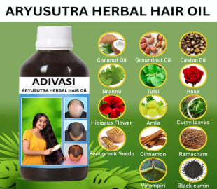 Herbal Adivasi Hair Oil for Hair Growth, Hair Fall Control (Pack of 2) 100 ML each